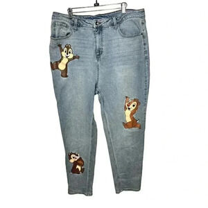Hot Topic Disney Chip N Dale Mom Jeans Womens 17 Plus Size Character Denim